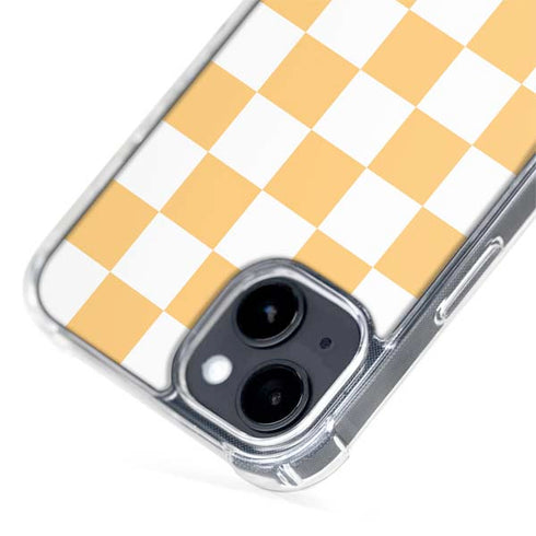 Yellow and White Checkerboard iPhone 15 MagSafe Case